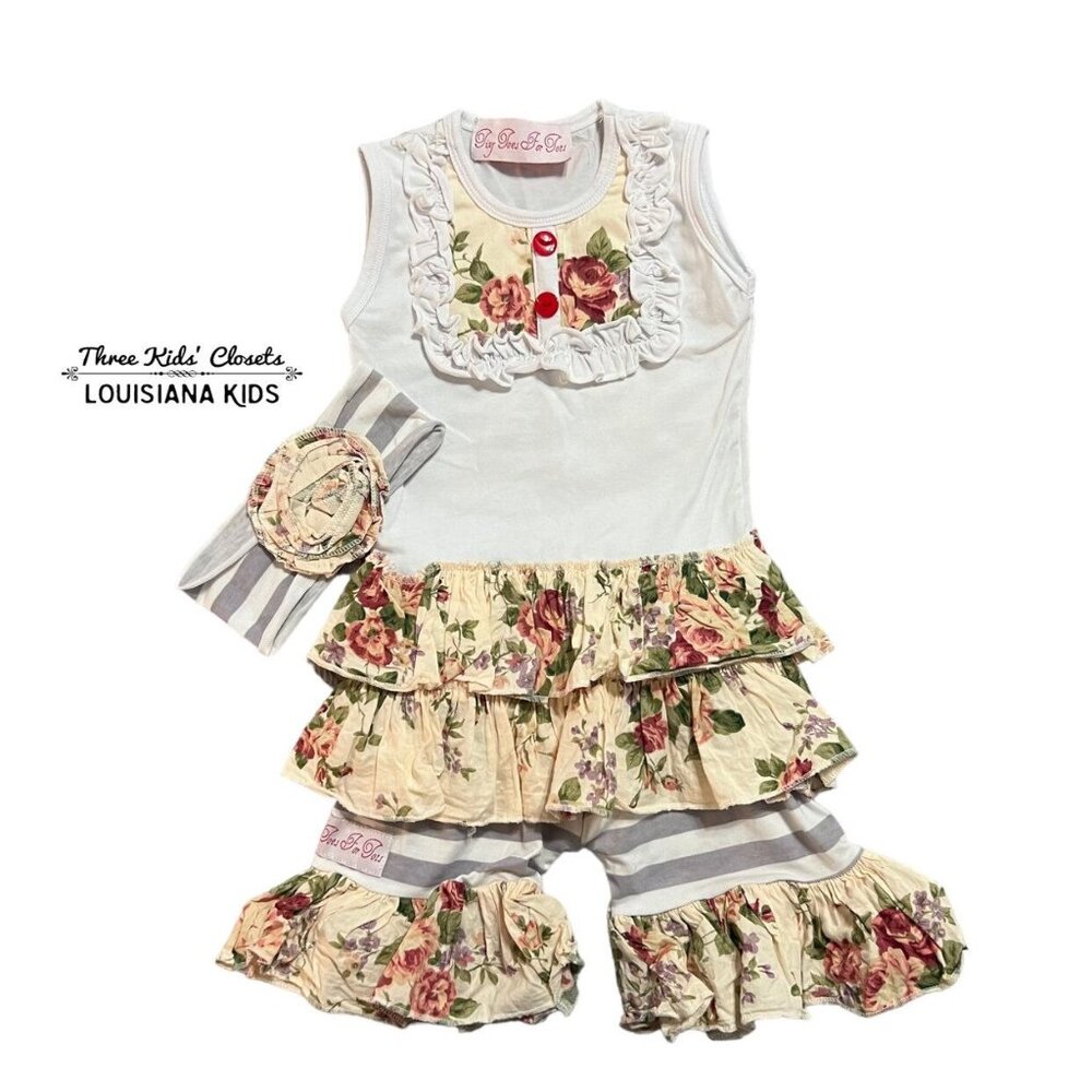 Tiny Toes For Tots XS 18-24m Ruffle Top & Shorts Set